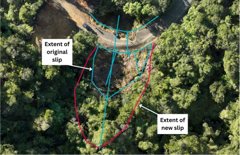 Read more about the article New slip causes repair delays on Tapu-Coroglen