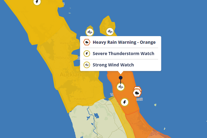 You are currently viewing MetService forecast update for the Coromandel